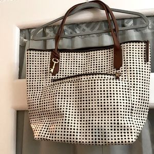 Fossil poka dot purse